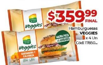 Diarco Veggies Hamburguesas x 4 Un. oferta