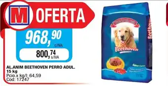 Maxiconsumo Beethoven Perro Adulto Al. Anim 15kg oferta