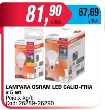 Maxiconsumo Osram Led Calid-Fria Lampara x 5wt oferta