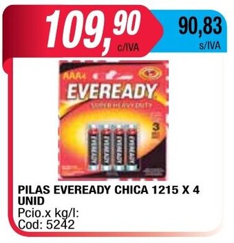 Maxiconsumo Eveready Chica Pilas 1215 x 4 Unid oferta