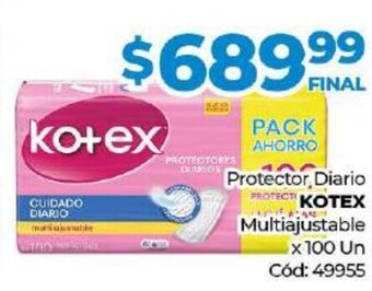 Diarco Kotex Protector Diario Multiajustable x 100 Un. oferta