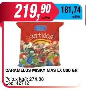 Maxiconsumo Misky Mast. Caramelos x 800gr oferta