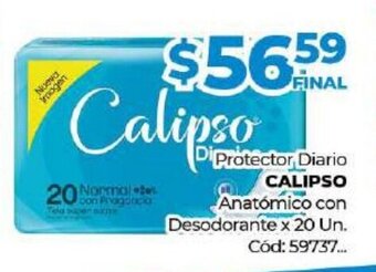 Diarco Calipso Protector Diario Anatómico Con Desodorante x 20 Un. oferta
