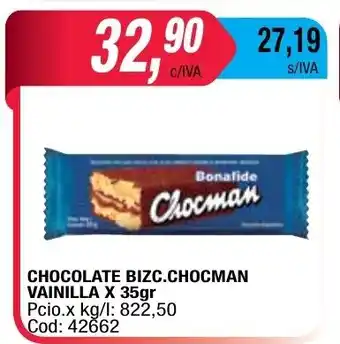 Maxiconsumo Bonafide Chocman Vainilla/Chocolate Bizc. x 35gr oferta