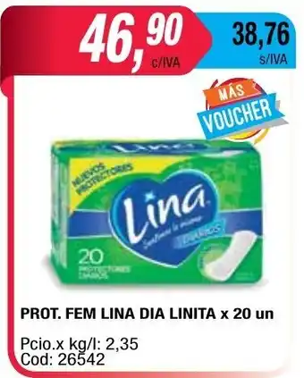 Maxiconsumo Lina Dia Linita Prot. x 20un oferta