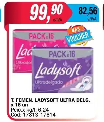 Maxiconsumo Ladysoft Ultra Delg. T. Femenina x 16un oferta