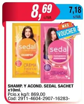 Maxiconsumo Sedal Shampoo y Acondicionador Sachet x10ml. oferta