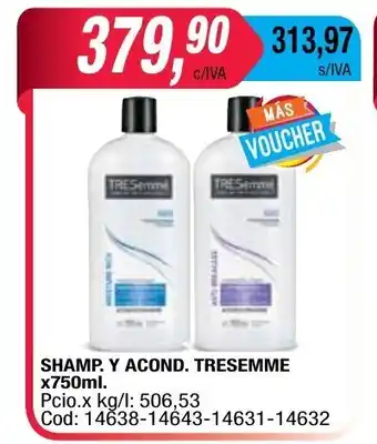 Maxiconsumo Tresemme Shampoo y Acondicionador x750ml oferta
