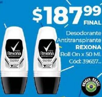 Diarco Rexona Desodorante Antitranspirante Roll On x 50 Ml. oferta