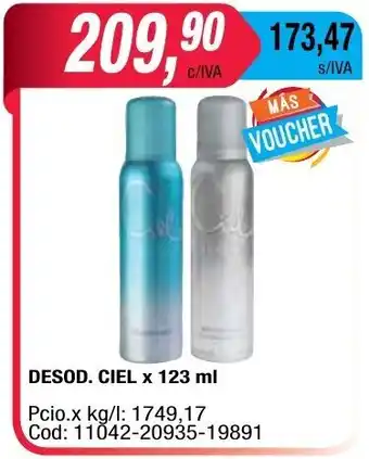 Maxiconsumo Ciel Desodorante x 123ml oferta