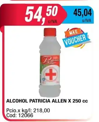 Maxiconsumo Patricia Allen Alcohol x 250cc oferta