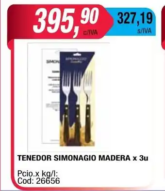 Maxiconsumo Simonagio Madera Tenedor x 3u oferta