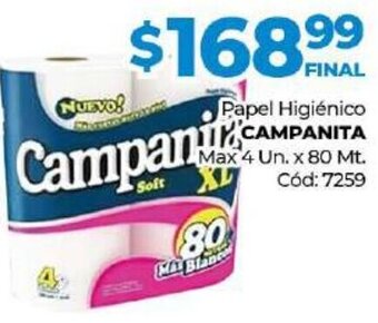 Diarco Campanita Papel Higiénico Max 4 Un. x 80 Mt. oferta