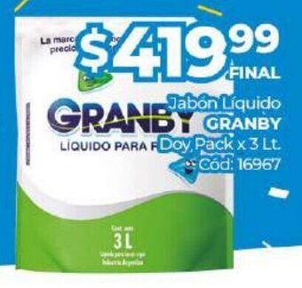 Diarco Granby Jabón Líquido Doy Pack x 3 Lt. oferta