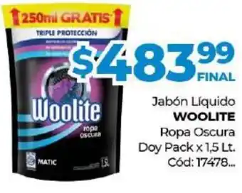 Diarco Woolite Jabón Líquido Ropa Oscura Doy Pack x 1.5 Lt oferta