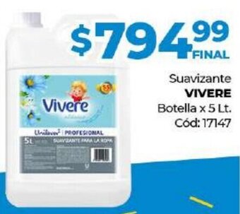 Diarco Vivere Suavizante Botella x 5 Lt. oferta