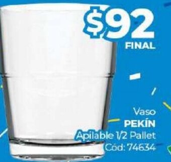 Diarco Pekín Vaso Apilable 1/2 Pallet oferta