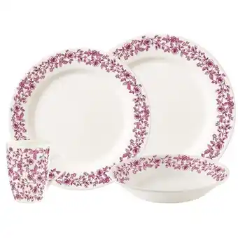 Coto Set x 16 piezas vajilla clavel rosado oferta