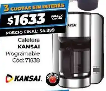Diarco Kansai Cafetera Programable 3 Cuotas Sin Interés oferta