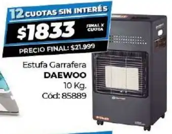 Diarco Daewoo Estufa Garrafera 10 Kg. 12 Cuotas Sin Interés oferta