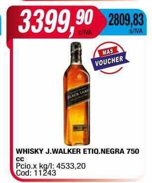 Maxiconsumo Whisky J.walker Etiq.negra oferta