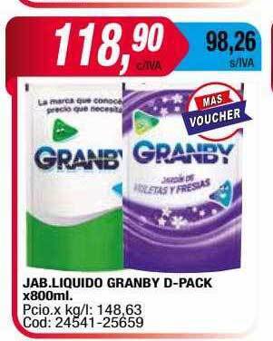 Maxiconsumo Jab.liquido Granby D-pack oferta