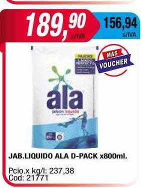 Maxiconsumo Jab.liquido Ala D-pack oferta