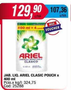 Maxiconsumo Jab. Liq. Ariel Clasic Pouch oferta