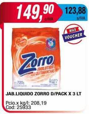 Maxiconsumo Jab.liquido Zorro D Pack oferta