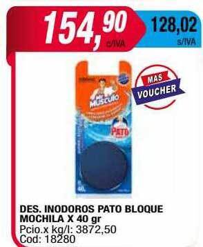 Maxiconsumo Des. Inodoros Pato Bloque Mochila oferta