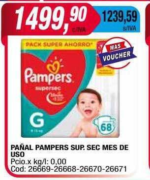 Maxiconsumo Pañal Pampers Sup. Sec Mes De Uso oferta