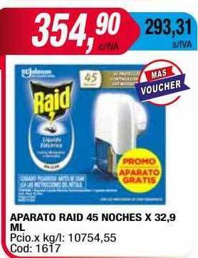 Maxiconsumo Aparato Raid 45 Noches oferta