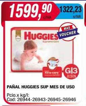 Maxiconsumo Pañal Huggies Sup Mes De Uso oferta