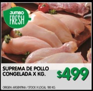 Jumbo Suprema de pollo x kg oferta