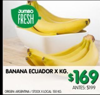 Jumbo Banana ecuador x kg oferta