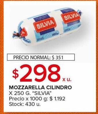 Carrefour Maxi Mozzarella cilindro silvia 250g oferta