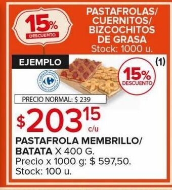 Carrefour Maxi Pastafrola membrillo / batata 400g oferta