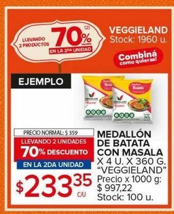 Carrefour Maxi Medallón de batata con masala oferta