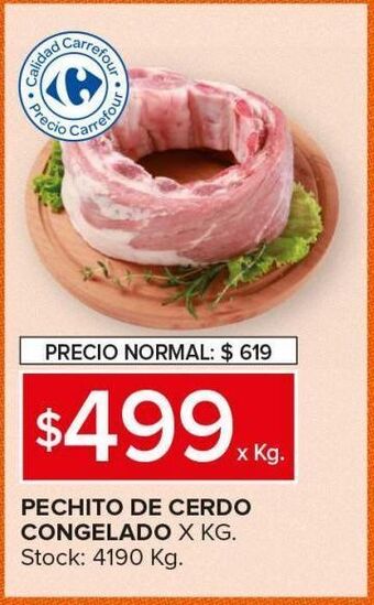 Carrefour Maxi Pechito de cerdo congelado x kg oferta