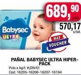 Maxiconsumo Pañal Babysec Ultra Hiper-pack oferta