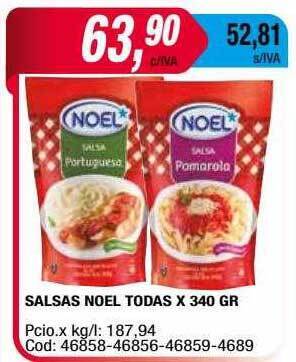 Maxiconsumo Salsas Noel Todas oferta