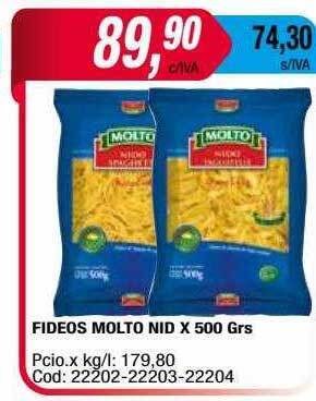 Maxiconsumo Fideos Molto Nid oferta