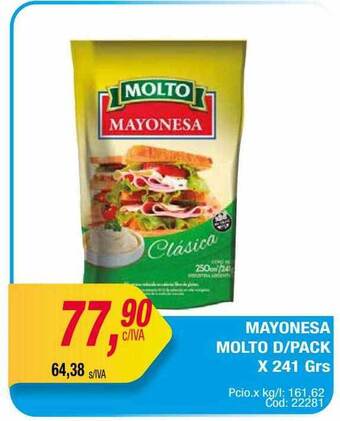 Maxiconsumo Mayonesa Molto D Pack oferta