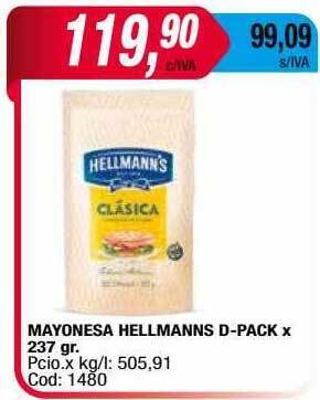 Maxiconsumo Mayonesa Hellmanns D-pack oferta