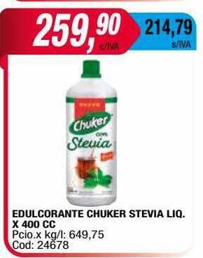 Maxiconsumo Edulcorante Chuker Stevia Liq. oferta