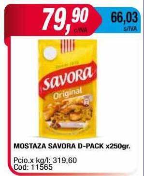 Maxiconsumo Mostaza Savora D-pack oferta