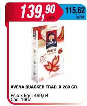 Maxiconsumo Avena Quacker Trad. oferta