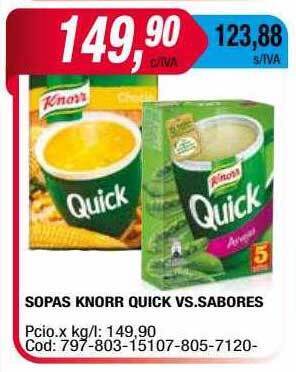 Maxiconsumo Sopas Knorr Quick Vs.sabores oferta