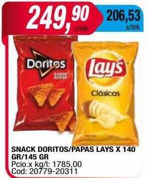 Maxiconsumo Snack Doritos Papas Lays oferta