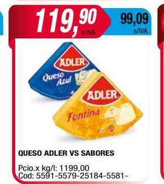 Maxiconsumo Queso Adler Vs Sabores oferta